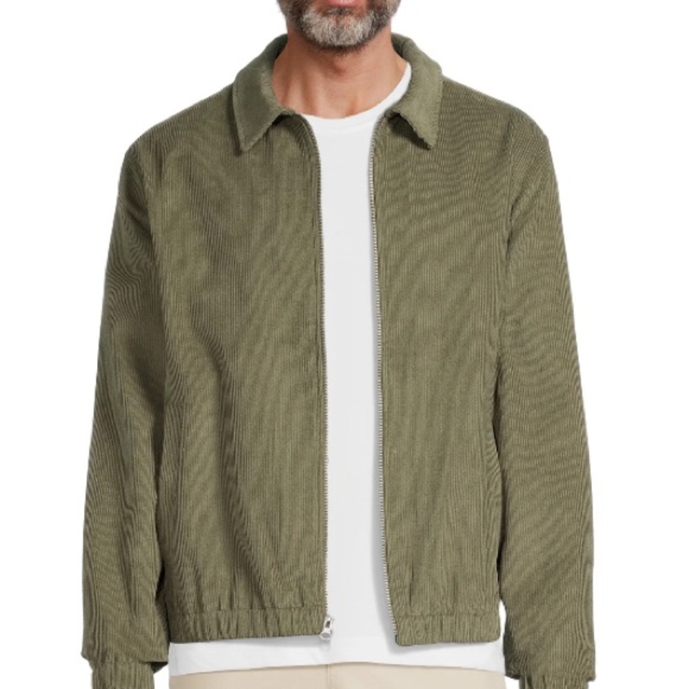 George Lightweight mens full zip corduroy jacket with pockets; size: L, 3XL